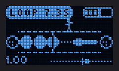 The mini's 72x40 screen while a loop plays