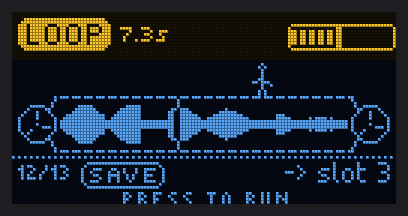 The menu: save the loop to slot 3